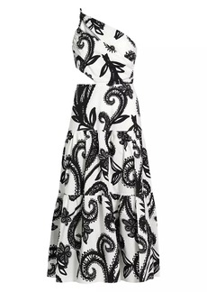Milly Vintage-Inspired Vine Cotton Poplin Dress