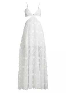 Milly Vivianne Floral Cut-Out Maxi Dress