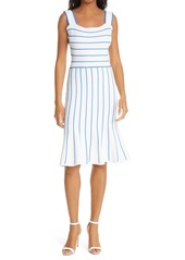 Women's Milly Directional Stripe Fit & Flounce Dress