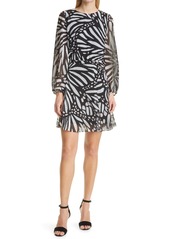 Milly Elma Butterfly Graphic Long Sleeve Dress