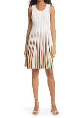 Milly Godet Stripe Sleeveless Fit & Flare Dress