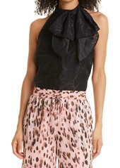 Milly Gwyneth Floral Jabot Top in Black at Nordstrom