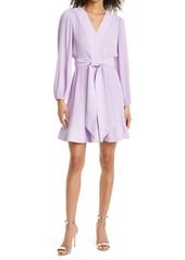 Milly Liv Pleated Long Sleeve Fit & Flare Dress