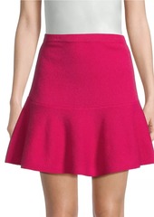 Milly Wool Flare Miniskirt