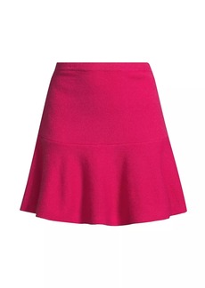 Milly Wool Flare Miniskirt