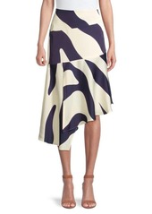 Milly Zebra-Print Cascade Skirt