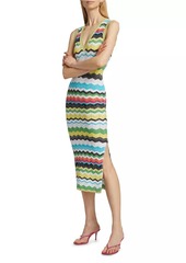 Milly Zigzag Knit Midi-Dress