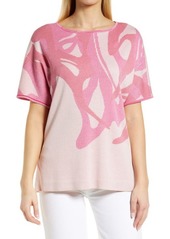 Ming Wang Abstract Pattern Knit Top in Tropical Rose at Nordstrom