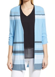 Ming Wang Burnout Stripe Soft Knit Jacket
