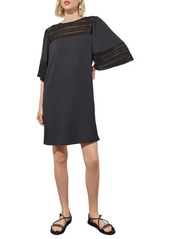 Ming Wang Embroidered Detail Bell Sleeve Dress