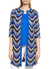 Ming Wang Embroidered Wave Stripe Jacket in P. Bl/Limest/Wht/Blk at Nordstrom