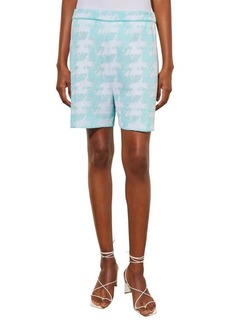 Ming Wang Houndstooth Pattern Knit Bermuda Shorts