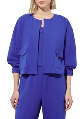Ming Wang Relaxed Fit Crepe Jacket