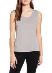 Ming Wang Scoop Neck Knit Tank in Sterling at Nordstrom