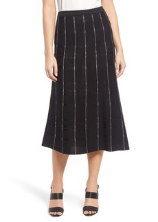 Ming Wang Stripe Stitch A-Line Skirt