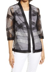 Ming Wang Open Weave Jacket in Black/White at Nordstrom
