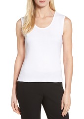 Ming Wang Scoop Neck Tank in White at Nordstrom