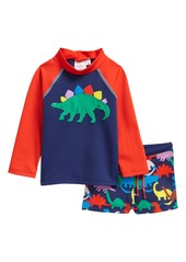 Infant Boy's Mini Boden Fun Applique Two-Piece Rashguard Swimsuit