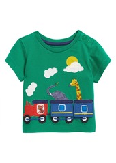 Infant Boy's Mini Boden Lift The Flap Animal Train Applique T-Shirt