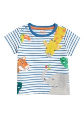 Infant Boy's Mini Boden Peeking Animals Stripe T-Shirt