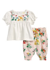 Mini Boden Embroidered Top & Pants Set (Baby)