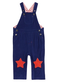 Mini Boden Jersey Lined Corduroy Overalls in Starboard Blue at Nordstrom