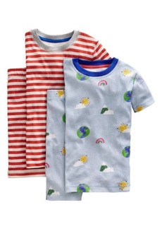 Mini Boden Kids' 2-Pack Fitted Two-Piece Cotton Pajamas in Weather at Nordstrom