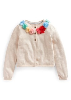 Mini Boden Kids' 3D Flower Cotton & Cashmere Cardigan