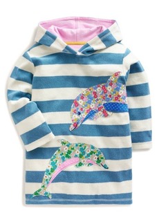 Mini Boden Kids' Appliqué Terry Cloth Hooded Cover-Up