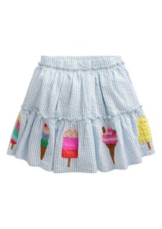 Mini Boden Kids' Appliqué Treats Seersucker Cotton Skirt