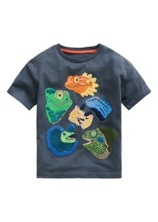 Mini Boden Kids' Bouclé Lizard Cotton Graphic T-Shirt