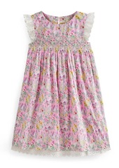Mini Boden Kids' Bunny Print Smocked Cotton Dress
