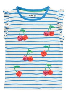 Mini Boden Kids' Cherry Ruffle Trim Shirt