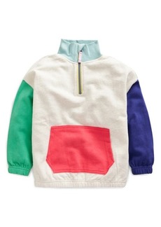 Mini Boden Kids' Colorblock Quarter Zip Sweatshirt