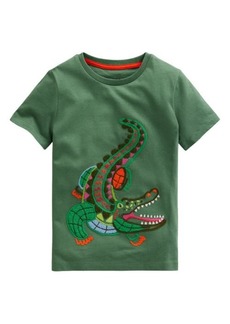 Mini Boden Kids' Crocodile Bouclé Cotton T-Shirt