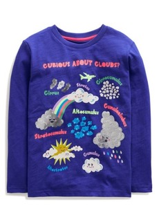 Mini Boden Kids' Curious About Clouds Long Sleeve Graphic T-Shirt