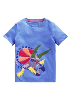 Mini Boden Kids' Dinosaur Bouclé Cotton T-Shirt
