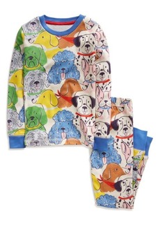 Mini Boden Kids' Dogs Fitted Two-Piece Cotton Pajamas