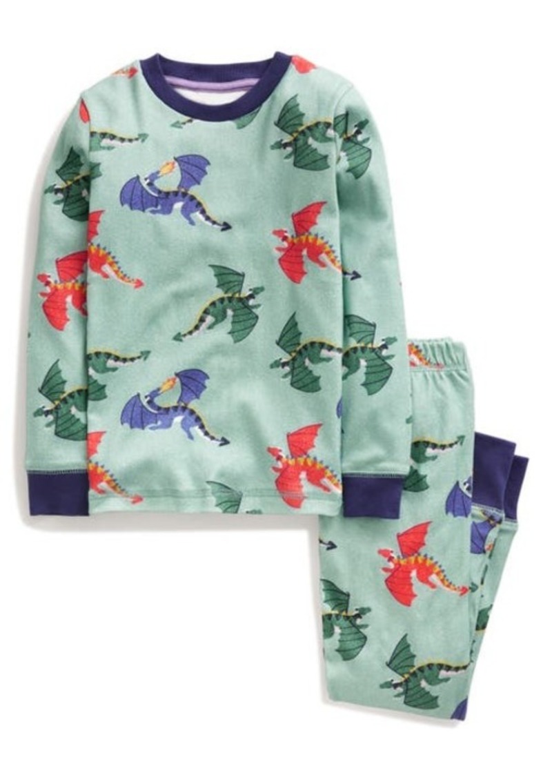 Mini Boden Kids' Dragon Fitted Two-Piece Cotton Pajamas