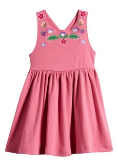 Mini Boden Kids' Embroidered Cotton Crossback Tank Dress
