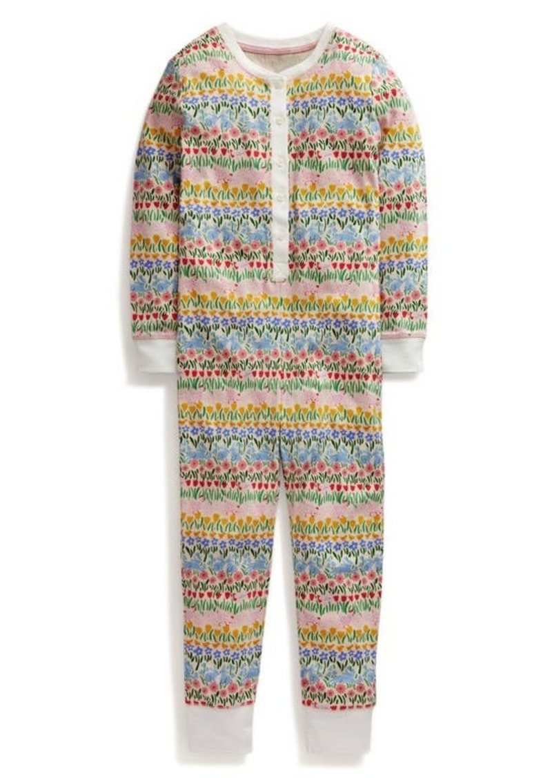 Mini Boden Kids' Floral Cotton Fitted One-Piece Pajamas