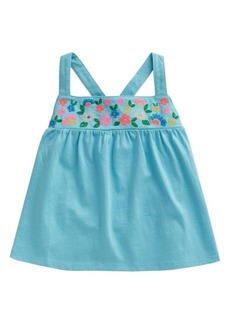 Mini Boden Kids' Floral Embroidered Crossback Top