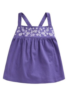 Mini Boden Kids' Floral Embroidered Crossback Trapeze Tank