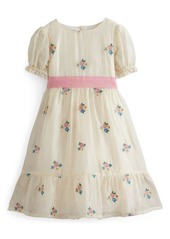 Mini Boden Kids' Floral Embroidered Organza Party Dress