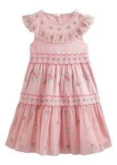 Mini Boden Kids' Floral Embroidered Woven Dress