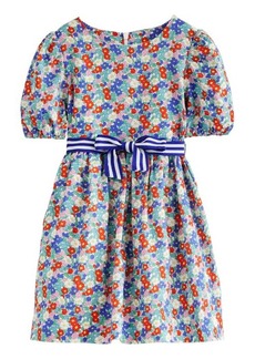 Mini Boden Kids' Floral Linen & Cotton Puff Sleeve Dress