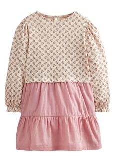Mini Boden Kids' Floral Long Sleeve Tiered Cotton Dress