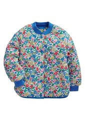 Mini Boden Kids' Floral Print Quilted Fleece Lined Bomber Jacket