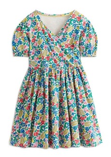 Mini Boden Kids' Floral Puff Sleeve Cotton Dress