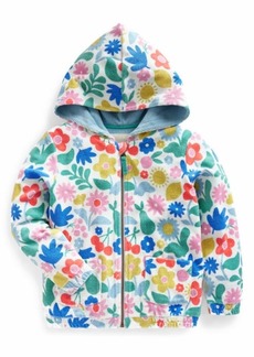 Mini Boden Kids' Floral Terry Cloth Zip-Up Hoodie